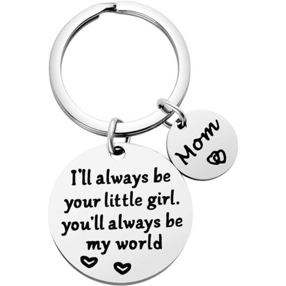 Mothers Day Gifts, Mom Gifts from Daughter for Birthday Silver Notes Keychain - Picture 1 of 7